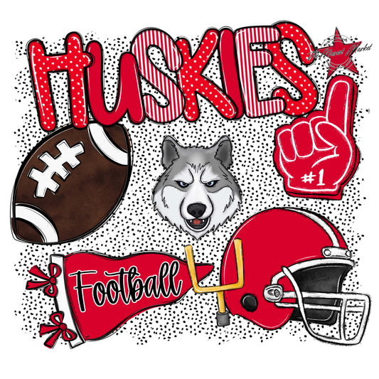 Huskies Football Spirit-Red