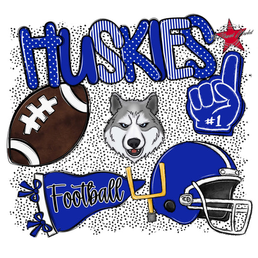 Huskies Football Spirit-Royal Blue