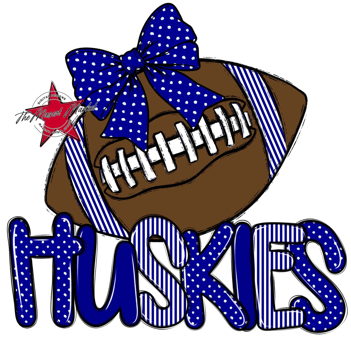 Huskies Football Spirit Design-Blue