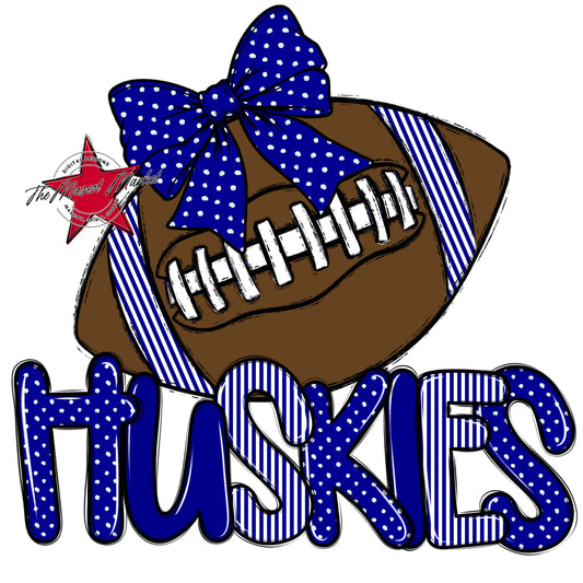 Huskies Football Spirit Design-Blue