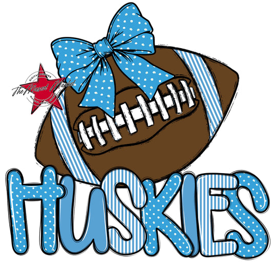 Huskies Football Spirit Design-Carolina Blue