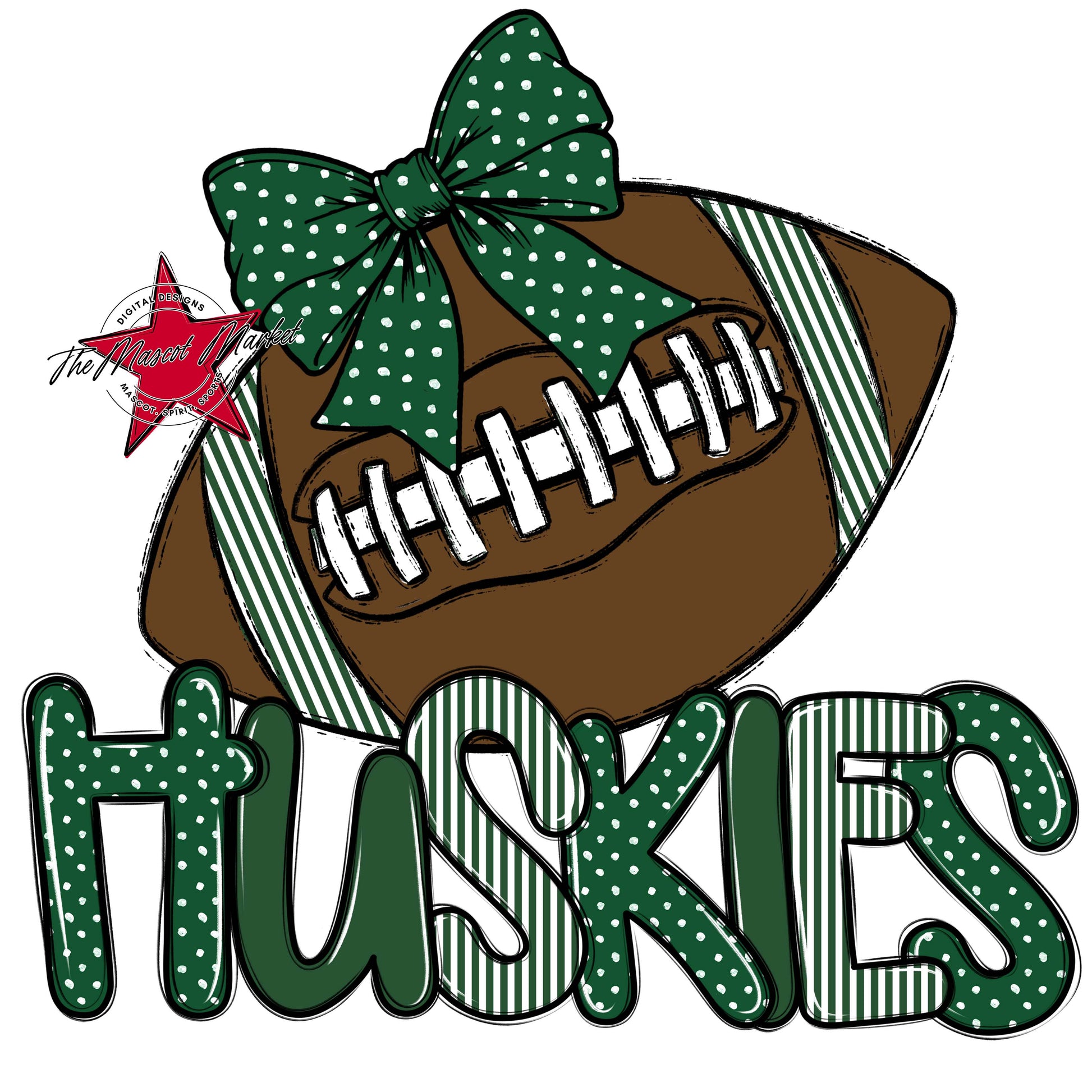 Huskies Football Spirit Design-Green