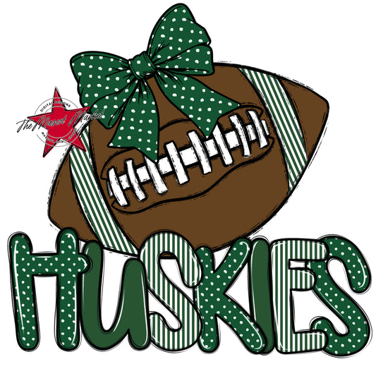 Huskies Football Spirit Design-Green