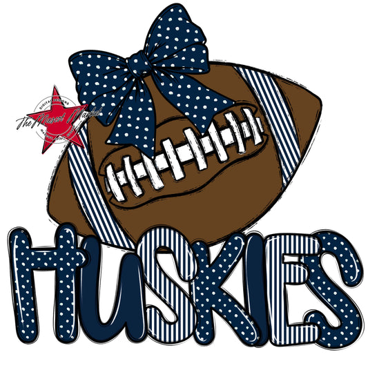 Huskies Football Spirit Design-Navy