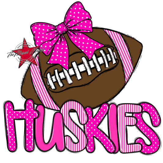 Huskies Football Spirit Design-Pink