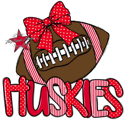 Huskies Football Spirit Design-Red