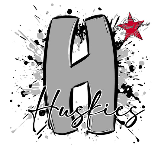Huskies Mascot Splatter-Grey