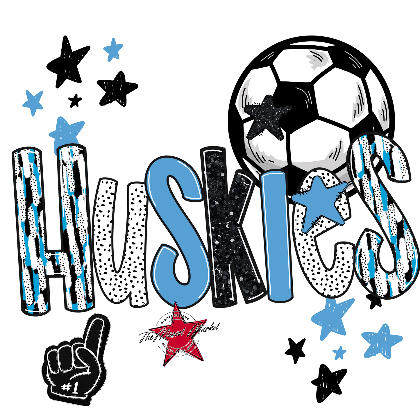 Huskies Soccer Scrape-Carolina Blue