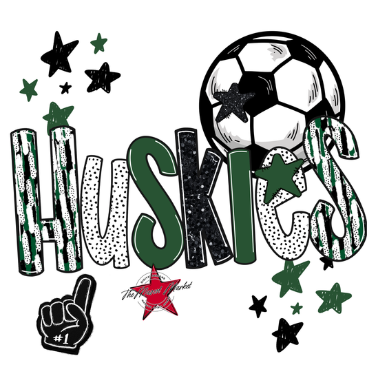 Huskies Soccer Scrape-Green