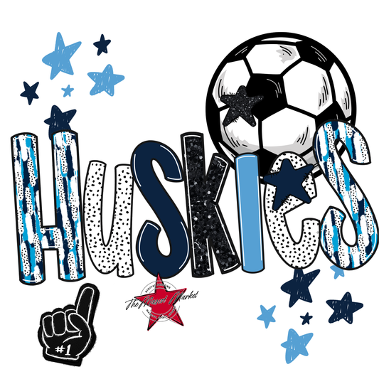 Huskies Soccer Scrape-Navy-Carolina Blue