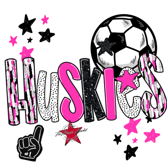Huskies Soccer Scrape-Pink