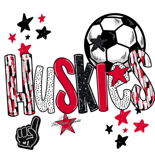 Huskies Soccer Scrape-Red