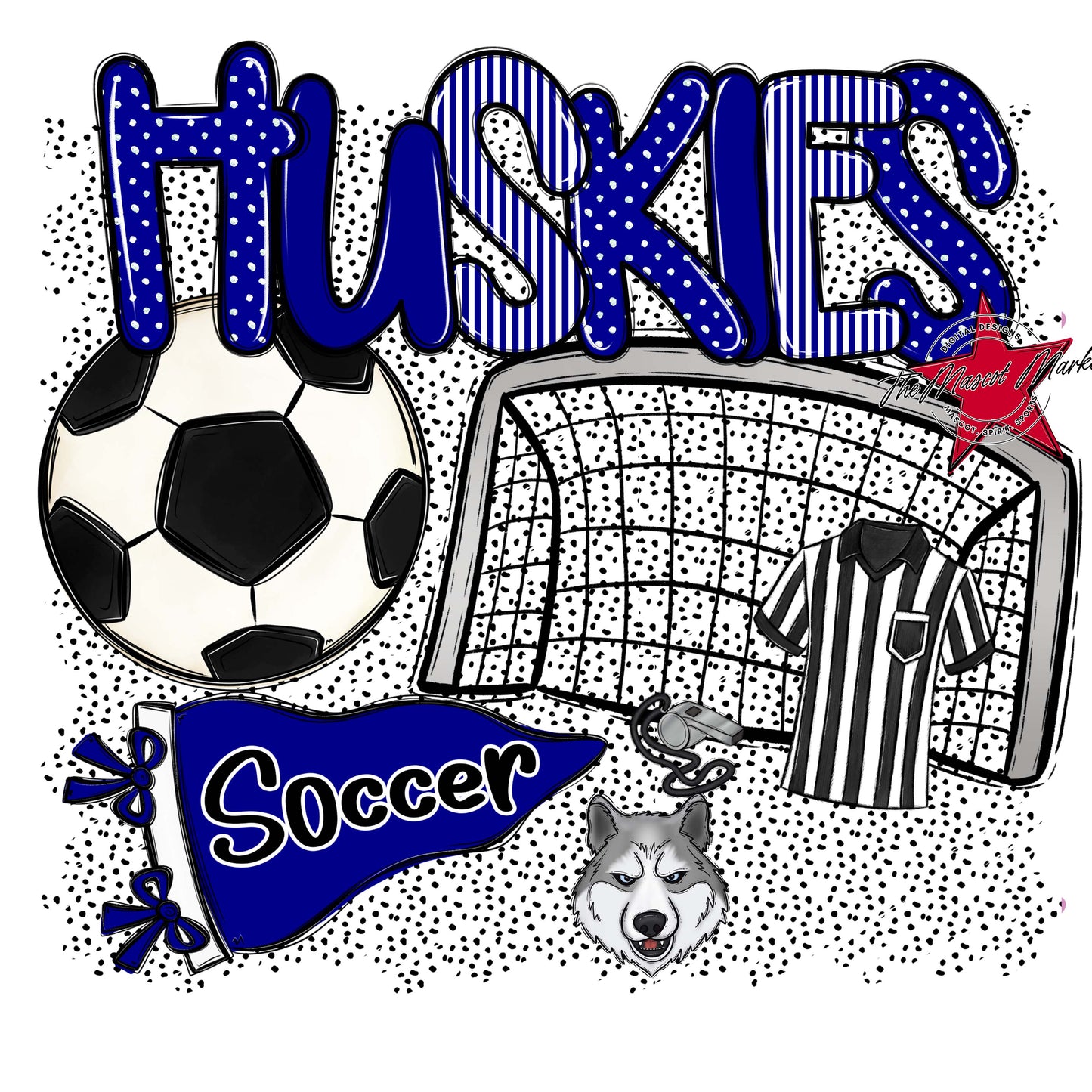 Huskies Soccer Spirit-Blue