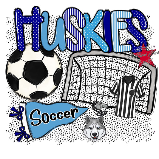 Huskies Soccer Spirit-Blue & Carolina Blue