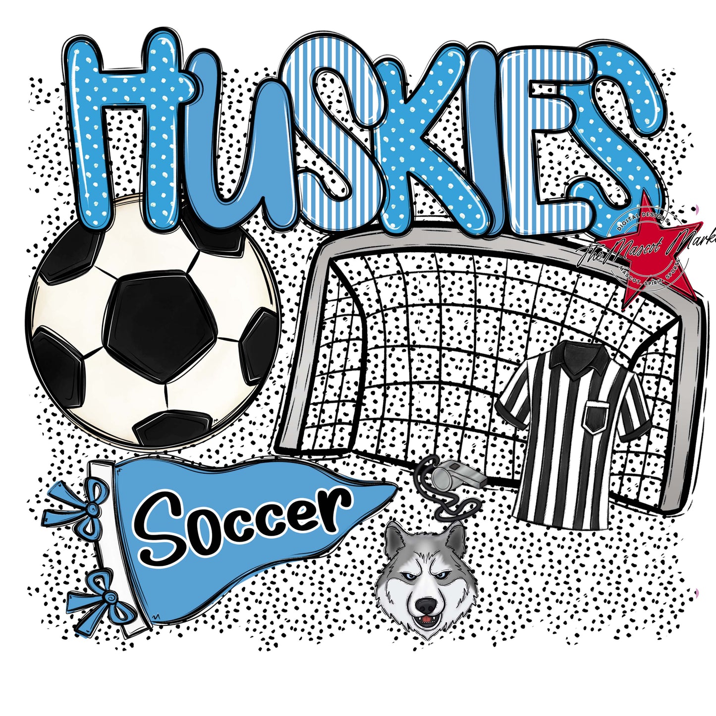 Huskies Soccer Spirit-Carolina Blue