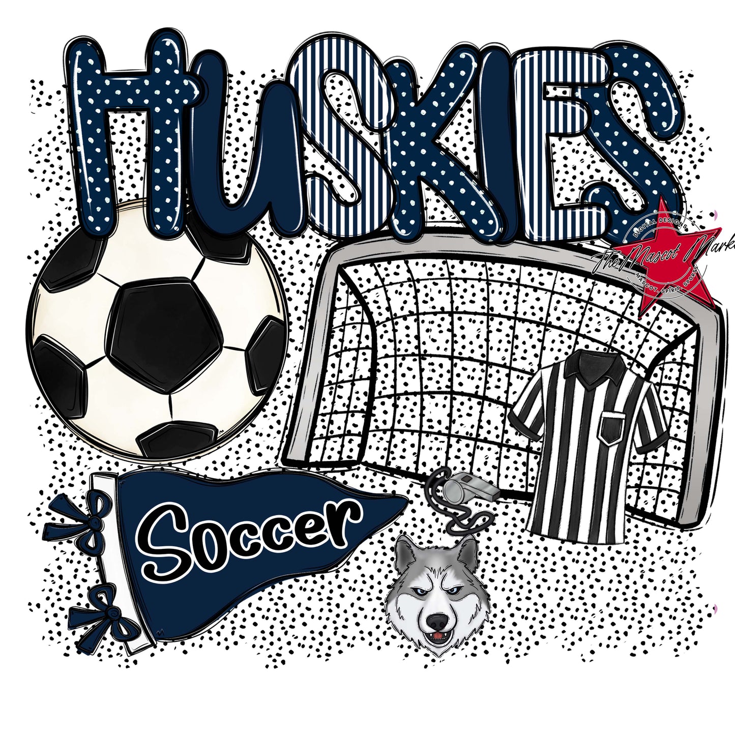 Huskies Soccer Spirit-Navy