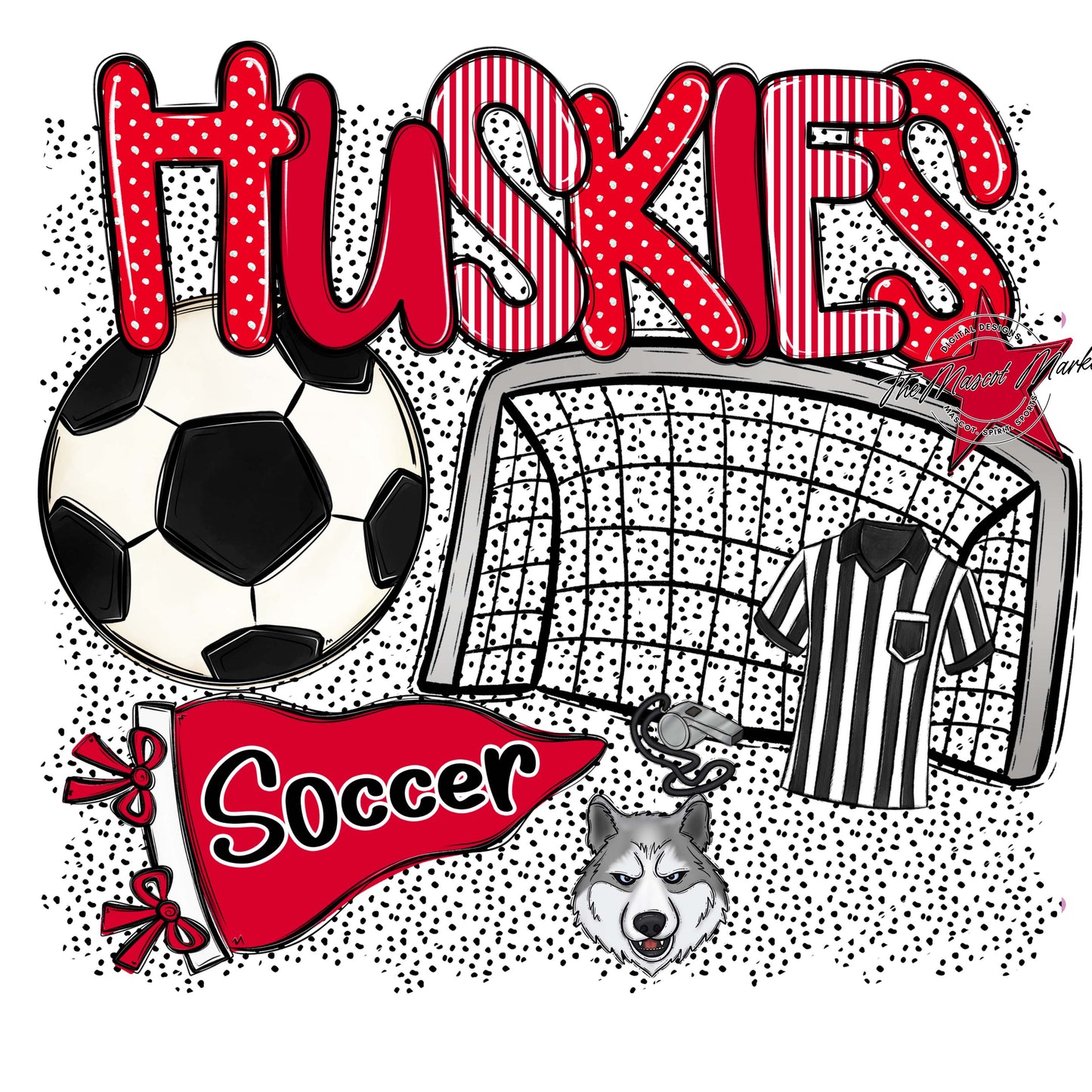 Huskies Soccer Spirit-Red