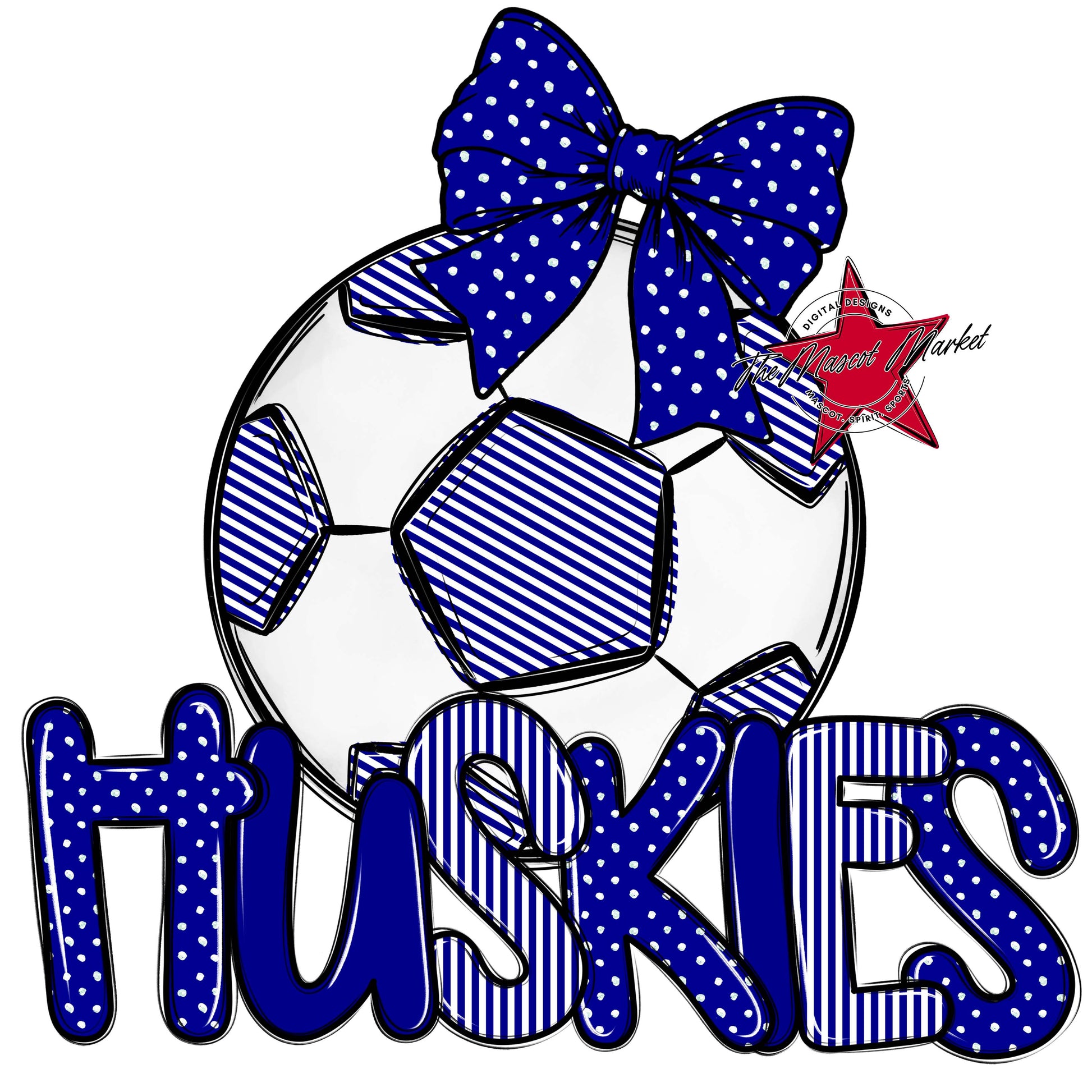 Huskies Soccer Spirit Design-Blue