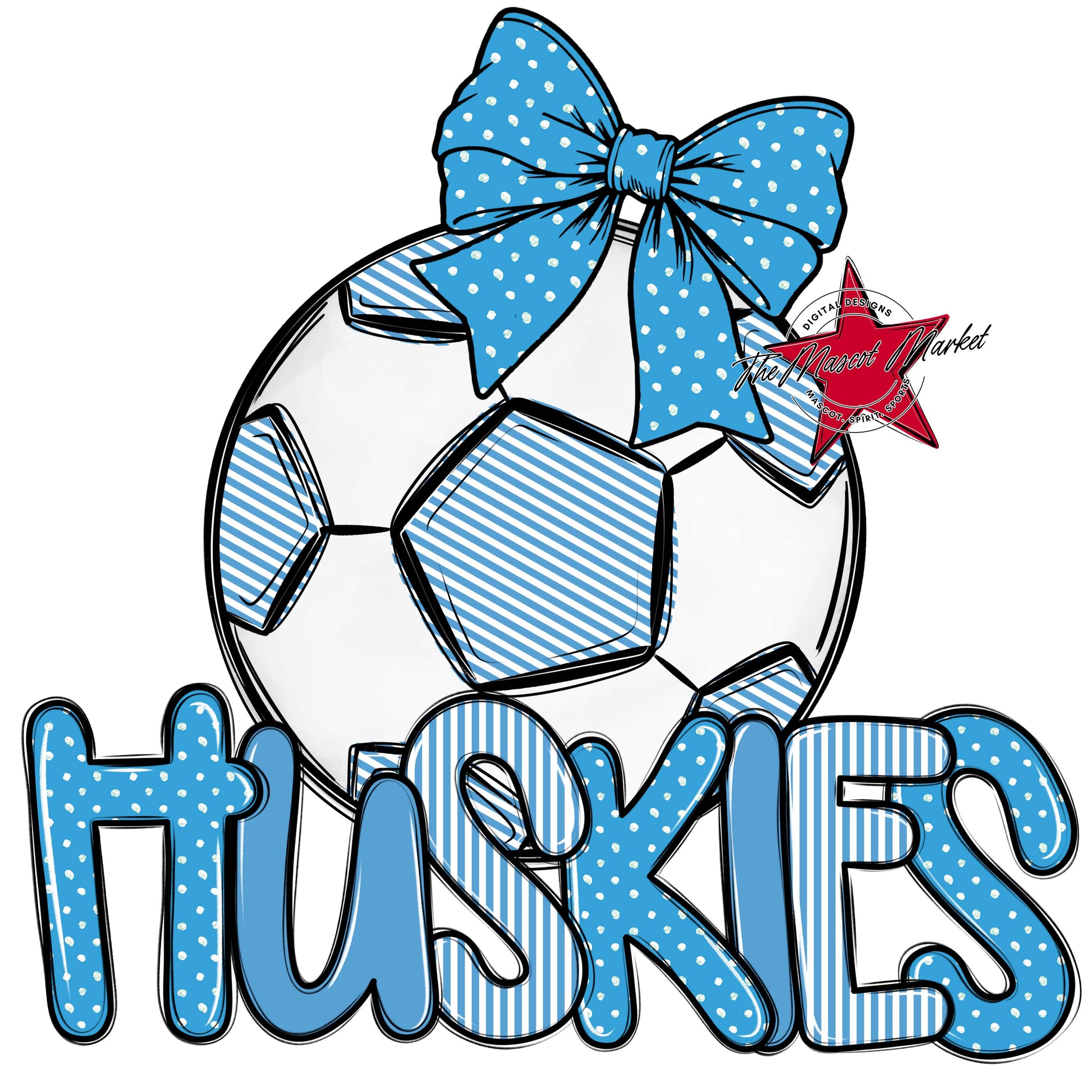 Huskies Soccer Spirit Design-Carolina Blue