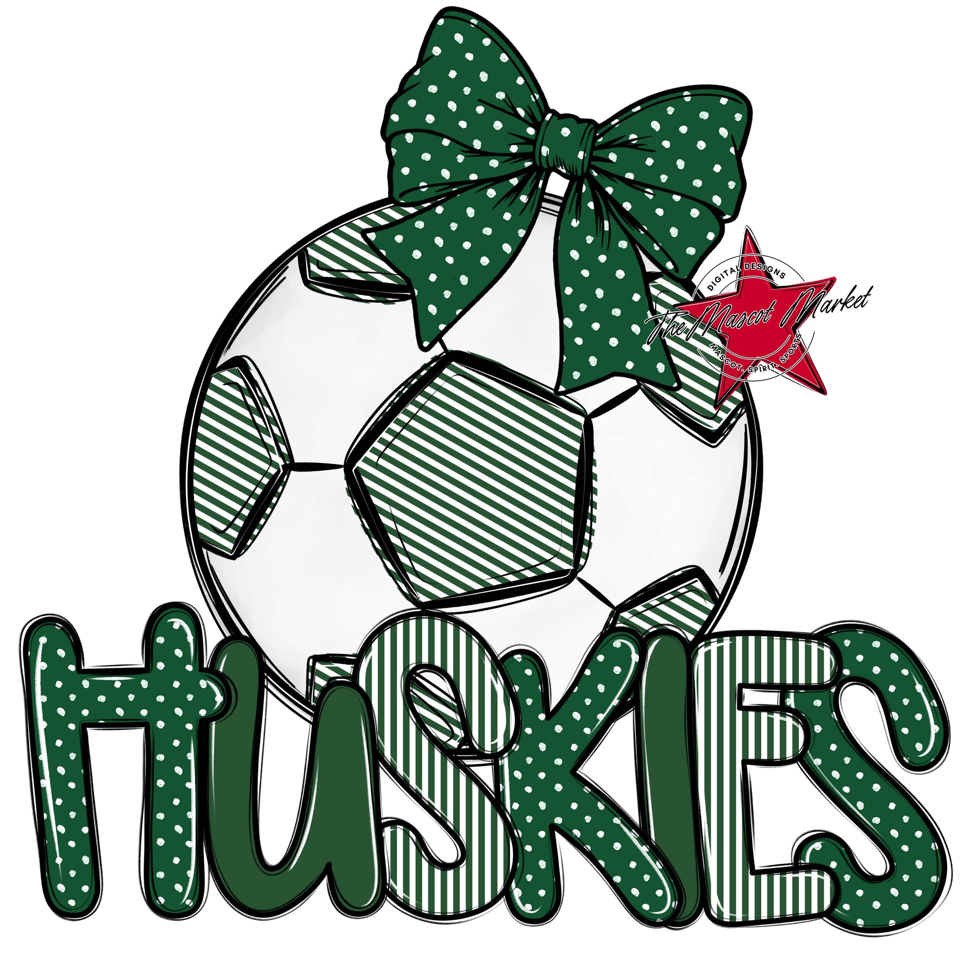 Huskies Soccer Spirit Design-Green
