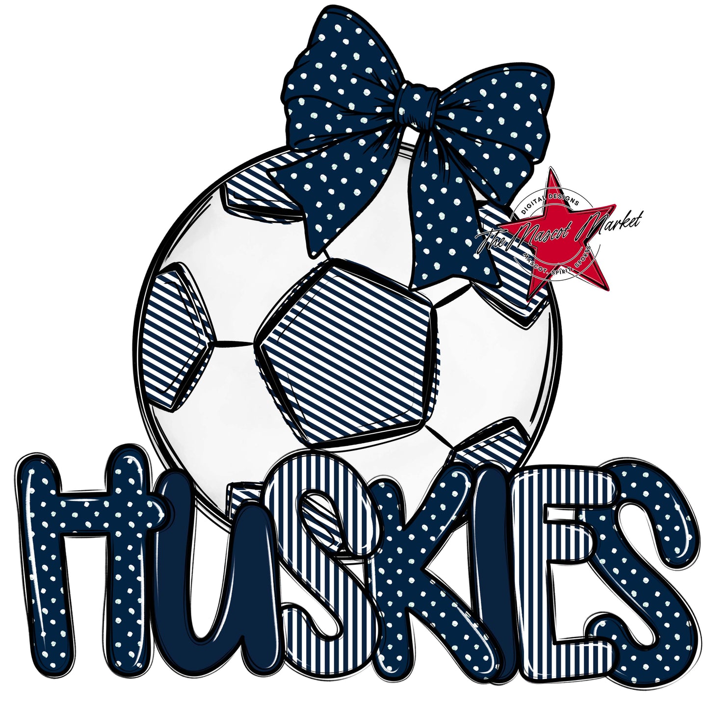 Huskies Soccer Spirit Design-Navy