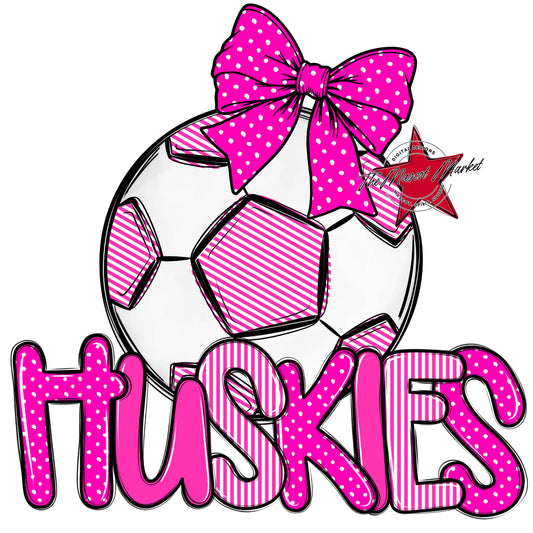 Huskies Soccer Spirit Design-Pink