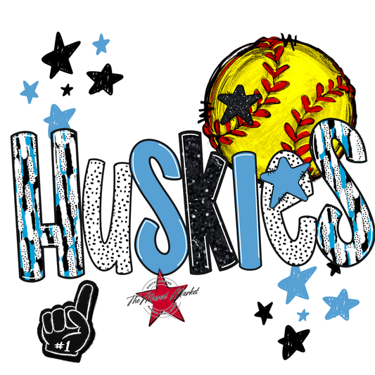Huskies Softball Scrape-Carolina Blue