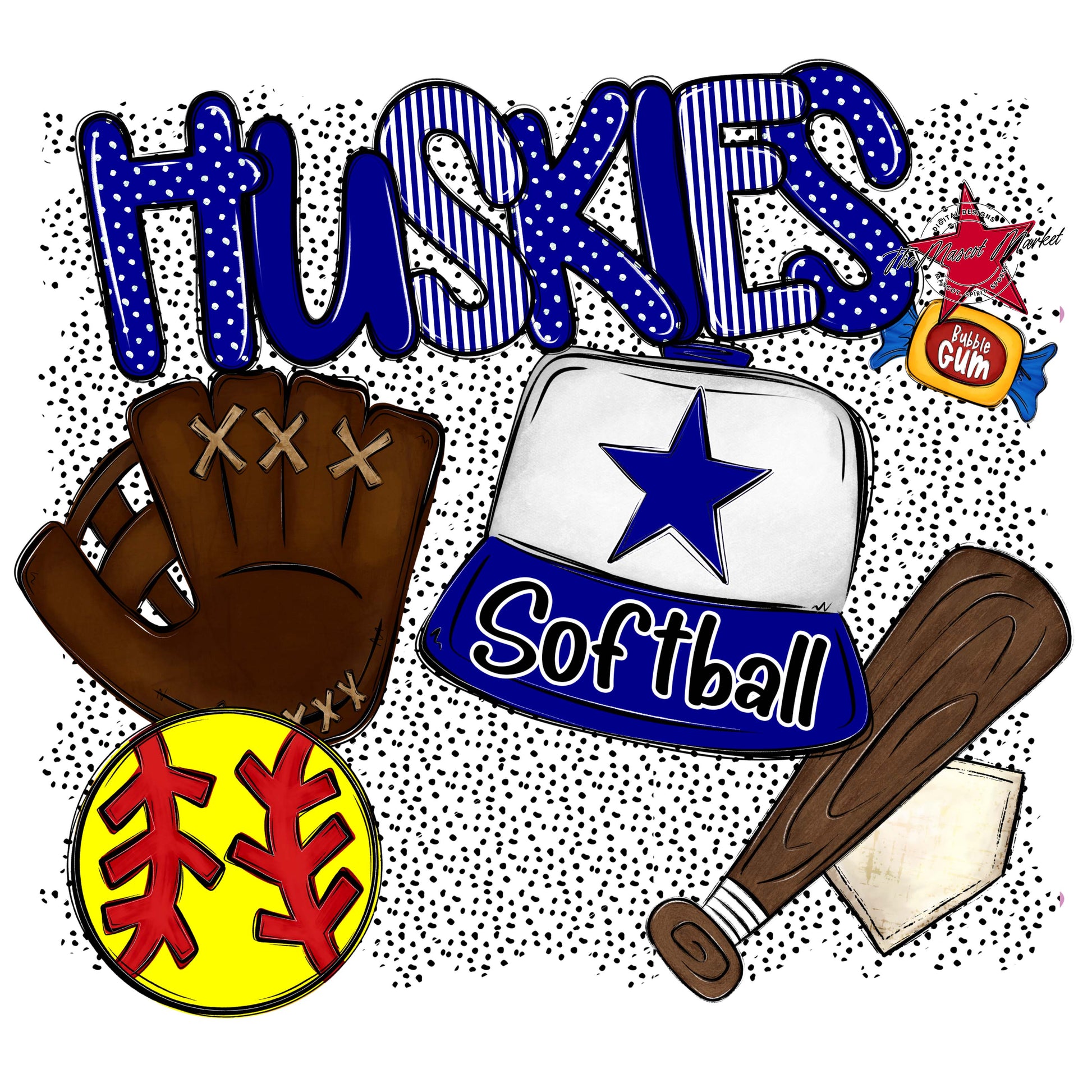 Huskies Softball Spirit-Blue