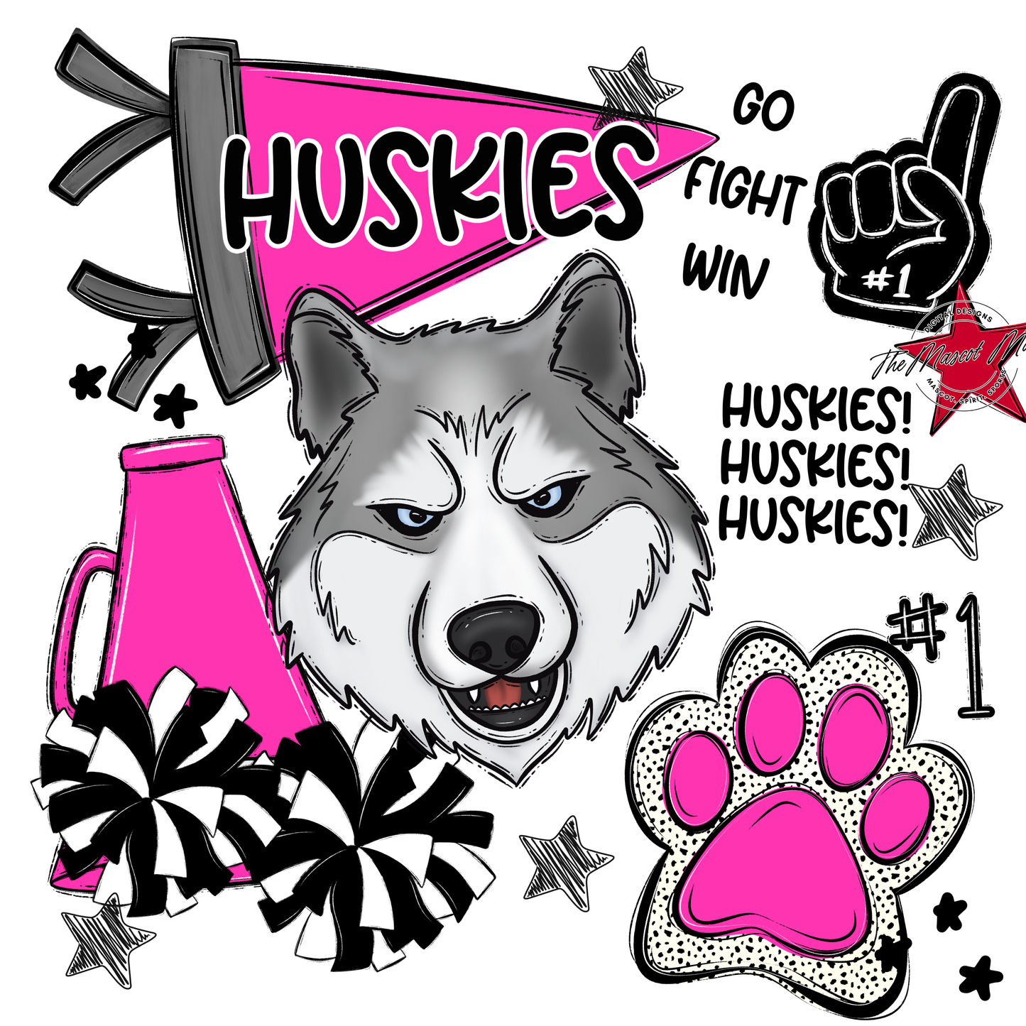 Huskies Spirit Design-Pink
