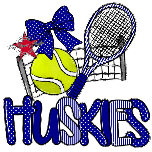 Huskies Tennis Spirit Design-Blue