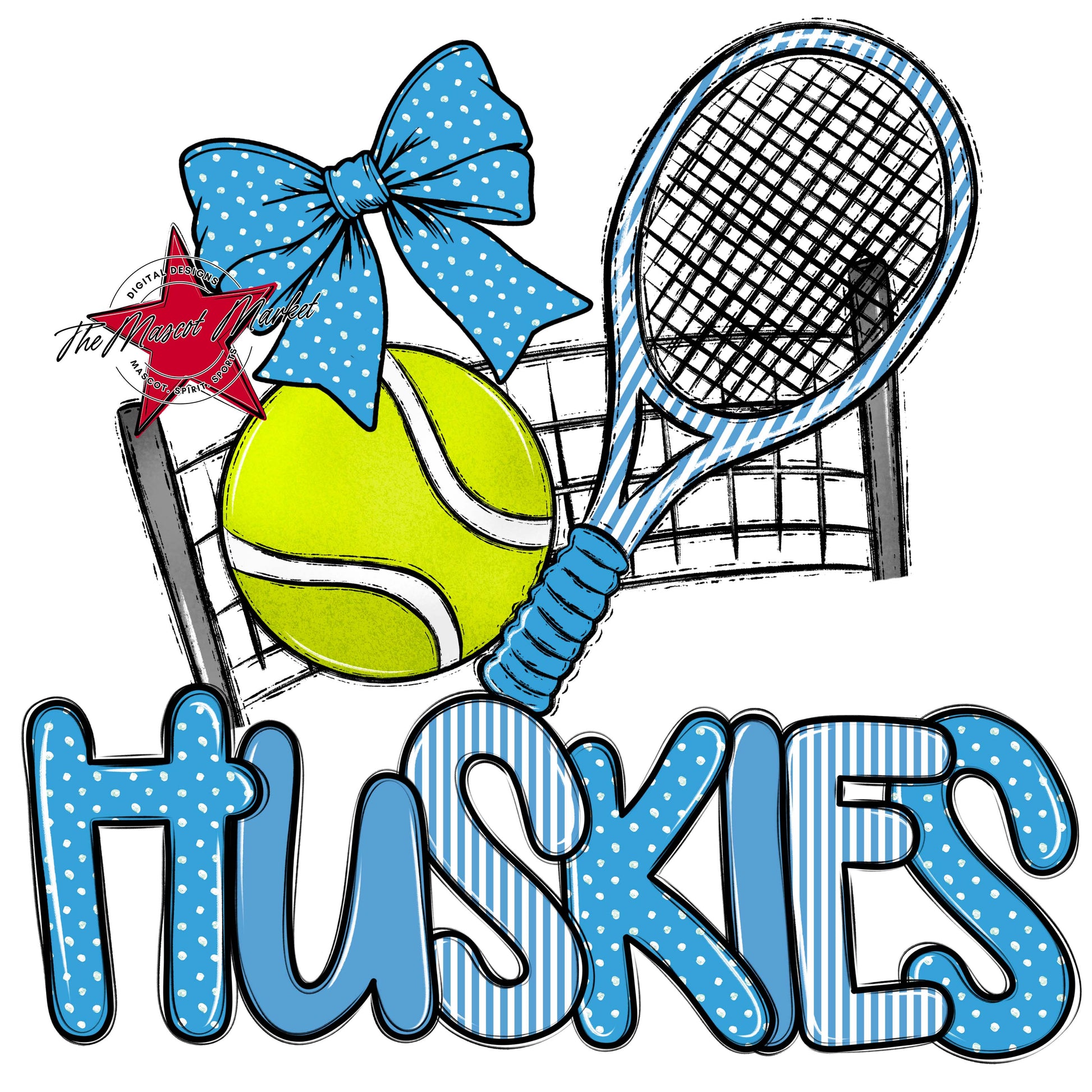 Huskies Tennis Spirit Design-Carolina Blue