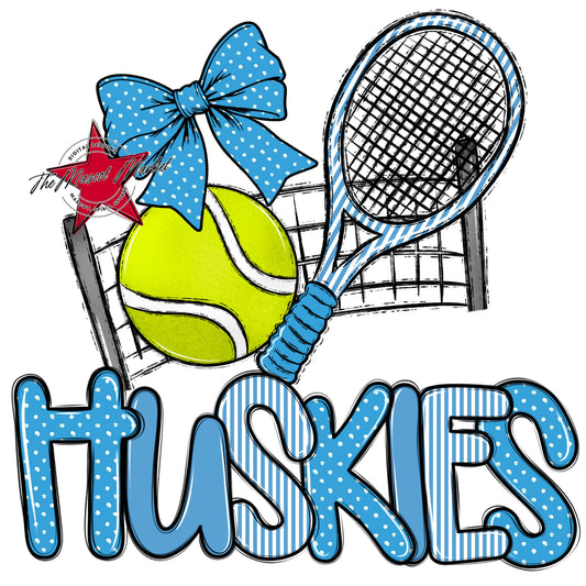 Huskies Tennis Spirit Design-Carolina Blue
