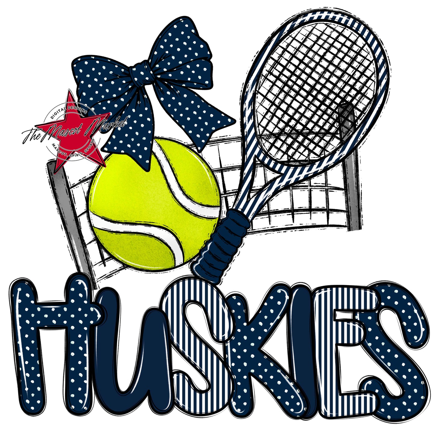 Huskies Tennis Spirit Design-Navy