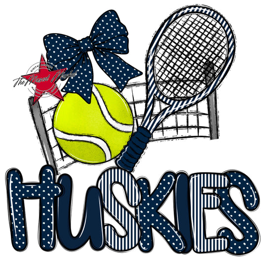 Huskies Tennis Spirit Design-Navy