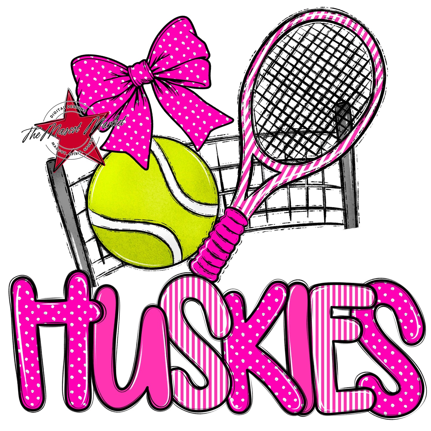 Huskies Tennis Spirit Design-Pink