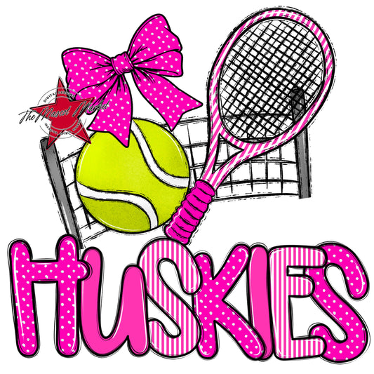 Huskies Tennis Spirit Design-Pink
