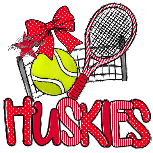 Huskies Tennis Spirit Design-Red