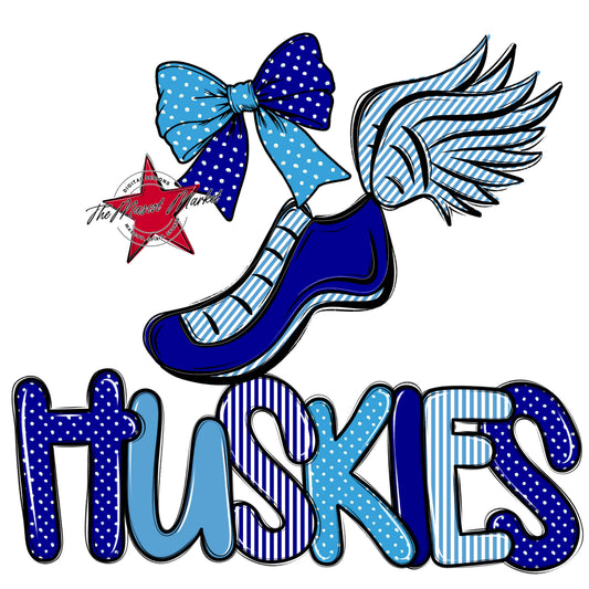 Huskies Track Spirit Design-Blue & Carolina Blue