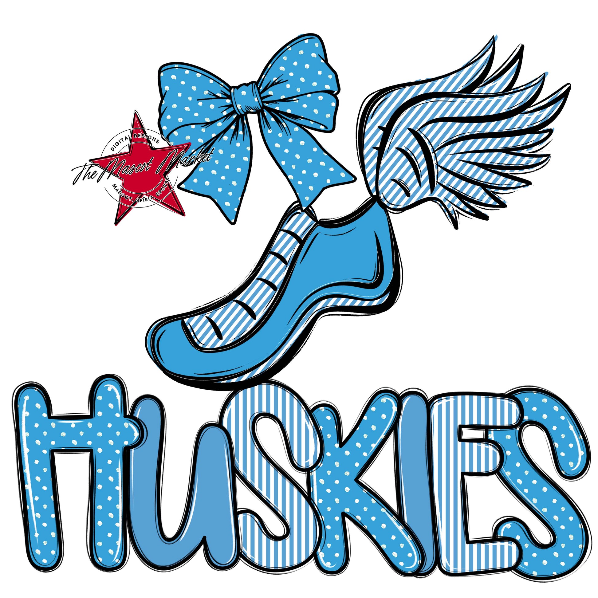 Huskies Track Spirit Design-Carolina Blue