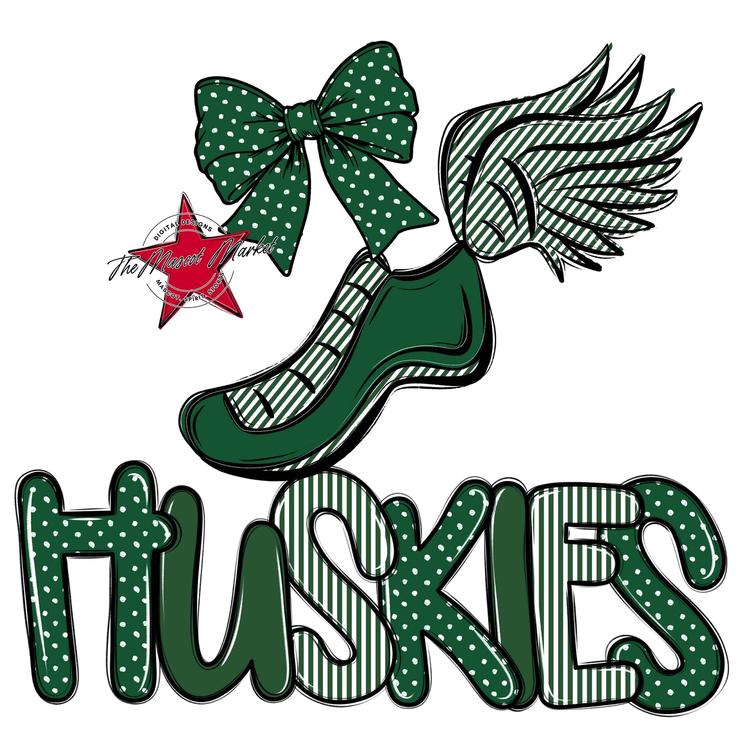Huskies Track Spirit Design-Green