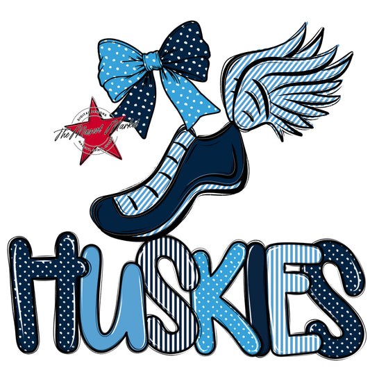 Huskies Track Spirit Design-Navy & Carolina Blue