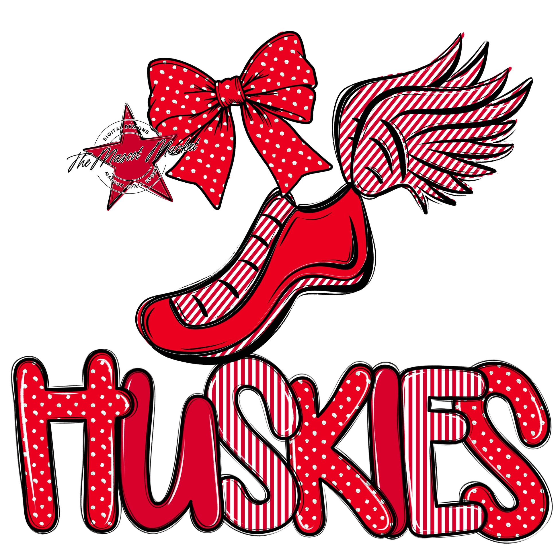 Huskies Track Spirit Design-Red
