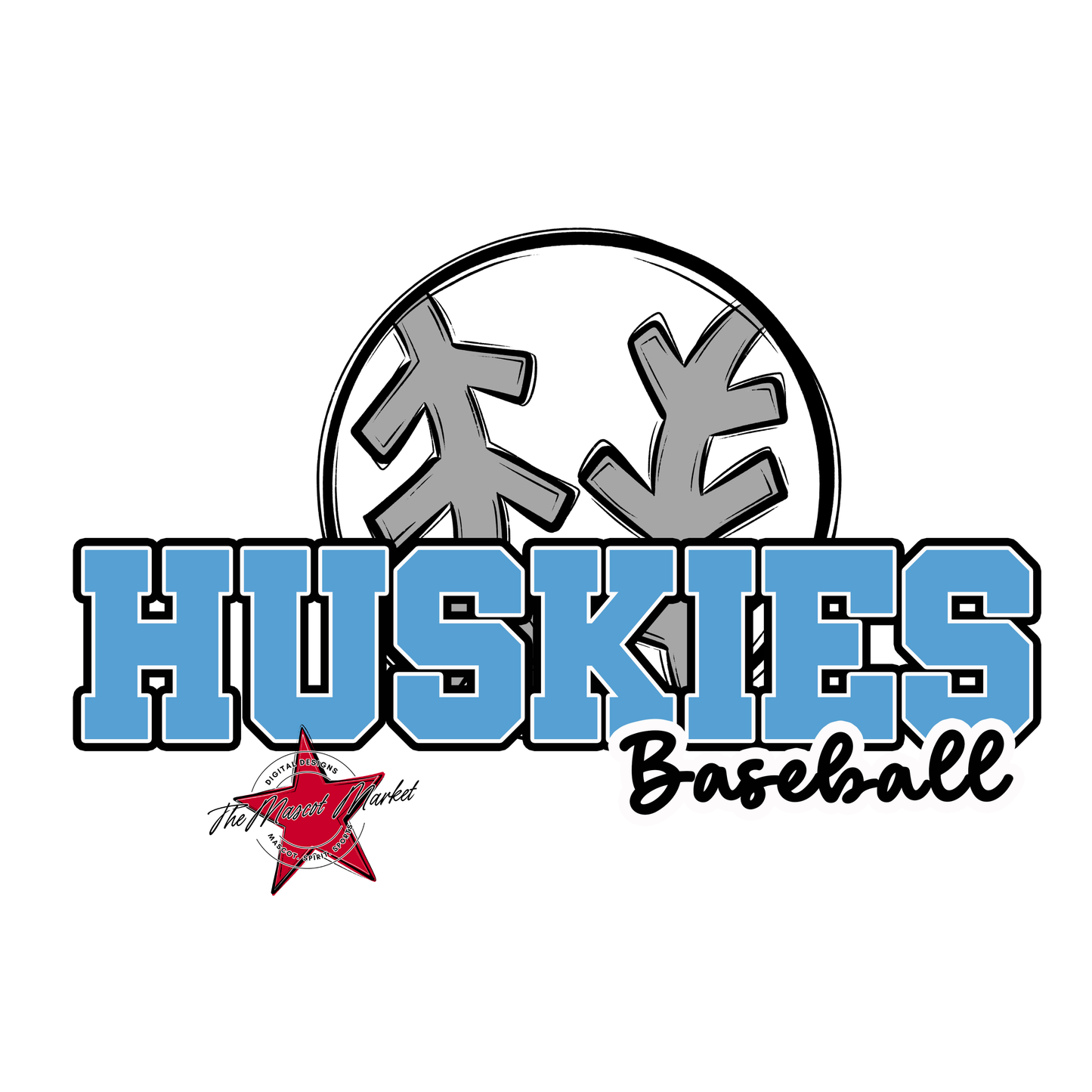 Huskies Varsity Baseball-Carolina Blue