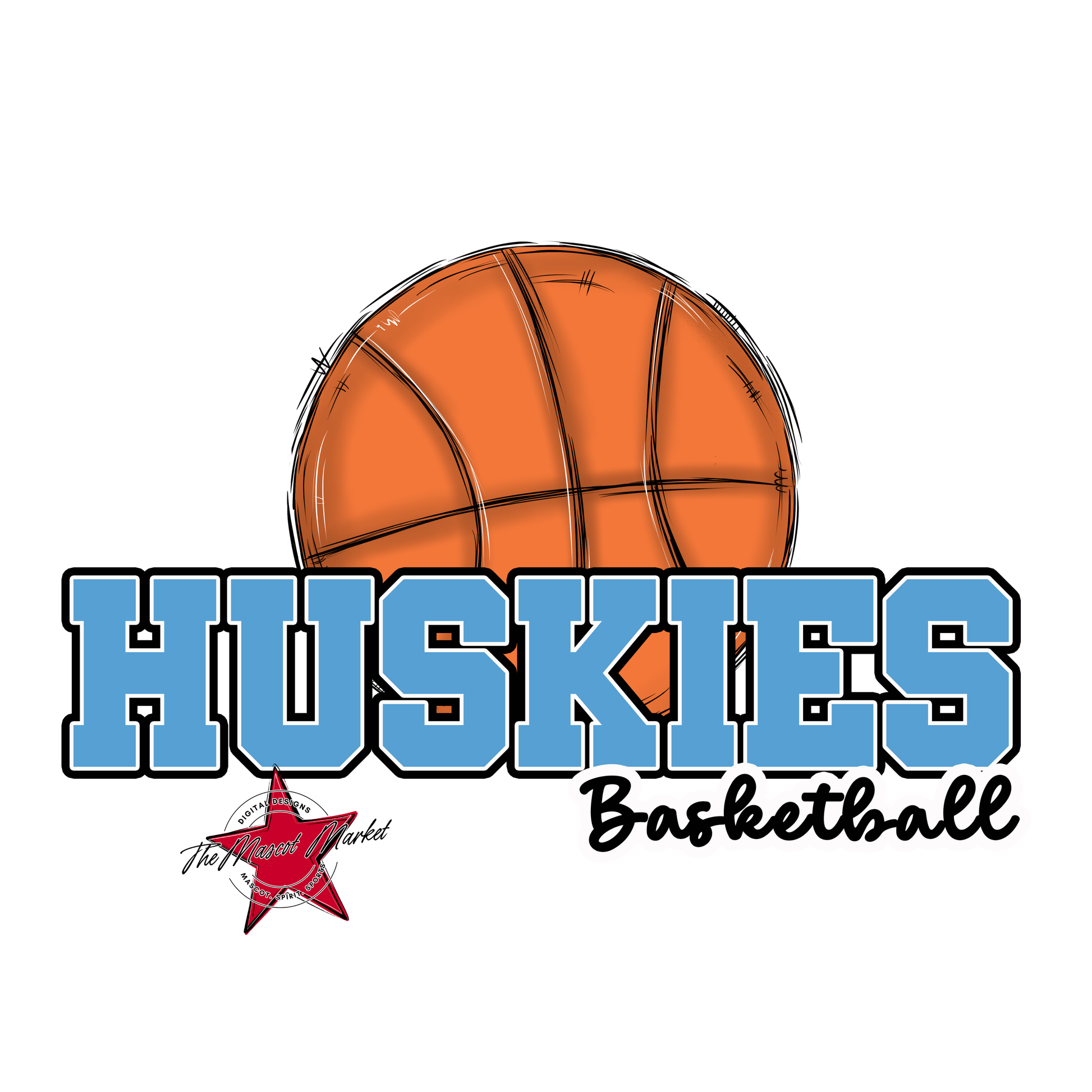 Huskies Varsity Basketball-Carolina Blue
