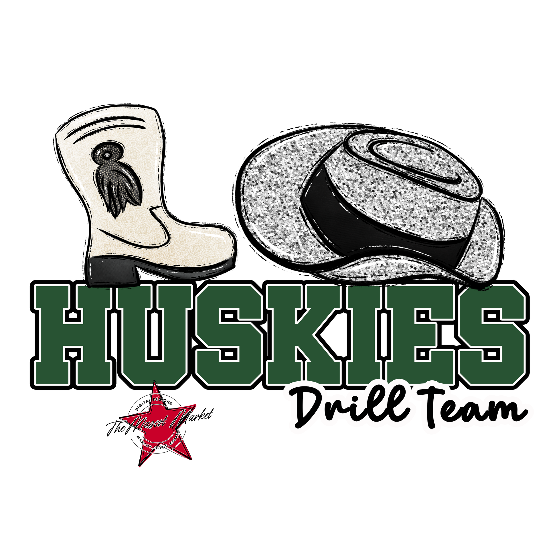 Huskies Varsity Drillteam-Green