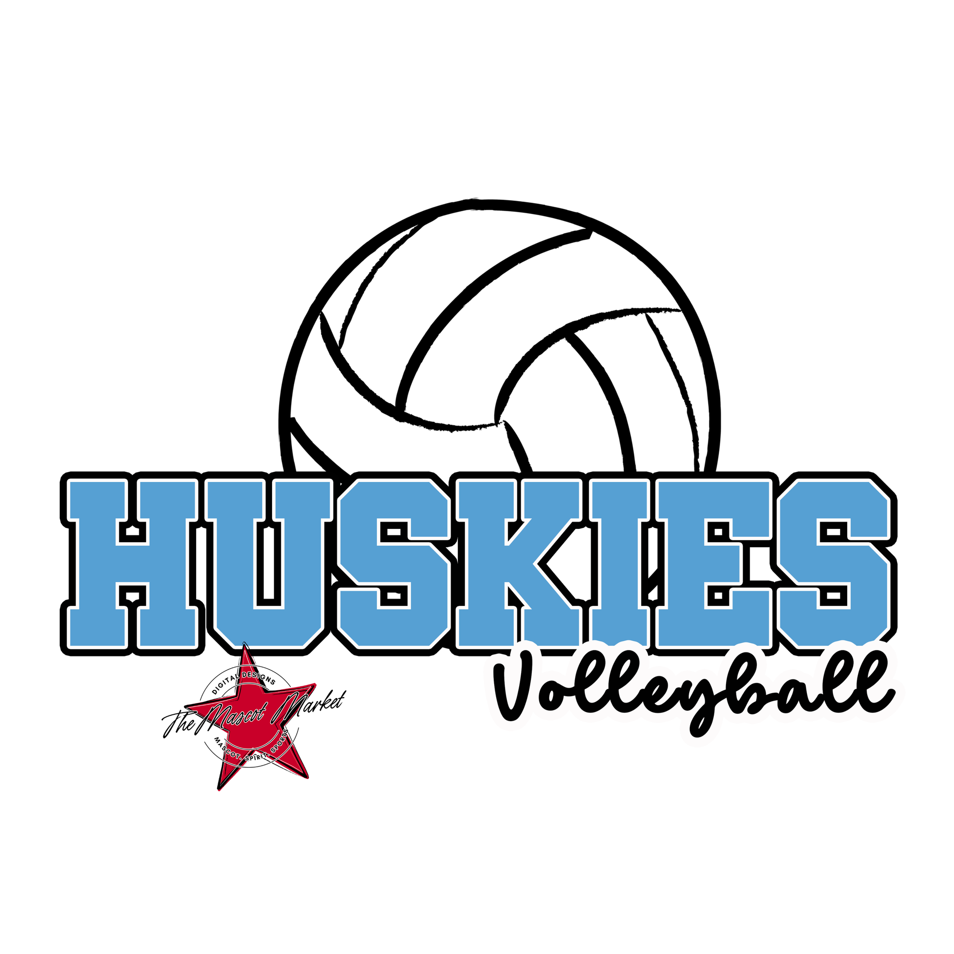 Huskies Varsity Volleyball-Carolina Blue