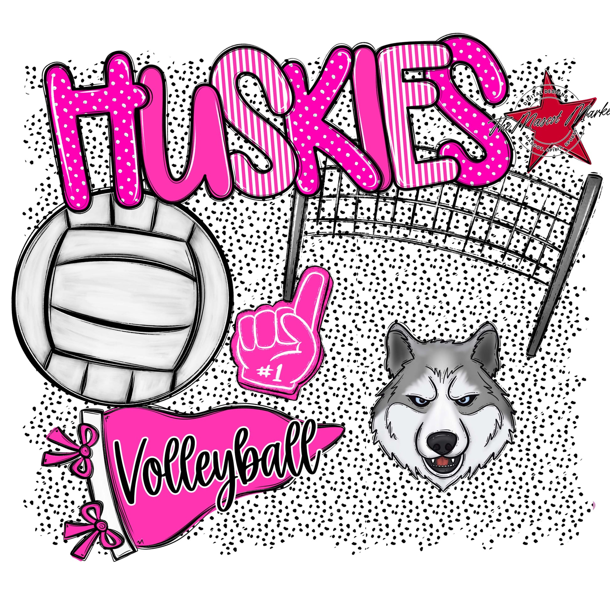 Huskies Volleyball Spirit-Pink