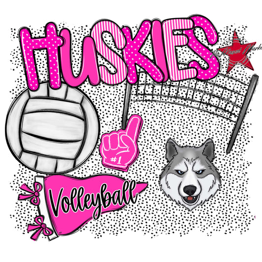 Huskies Volleyball Spirit-Pink