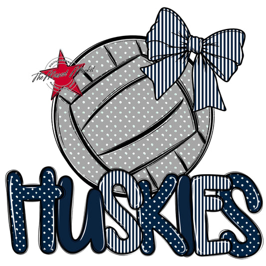 Huskies Volleyball Spirit Design-Navy