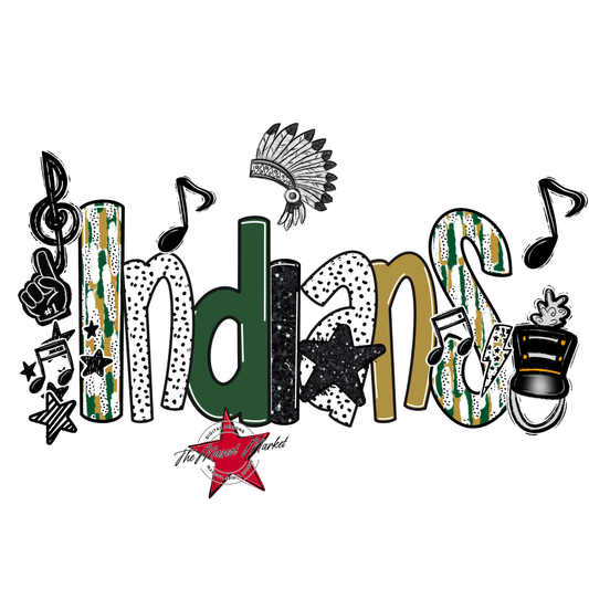 Indians Band Scrape-Green-Gold